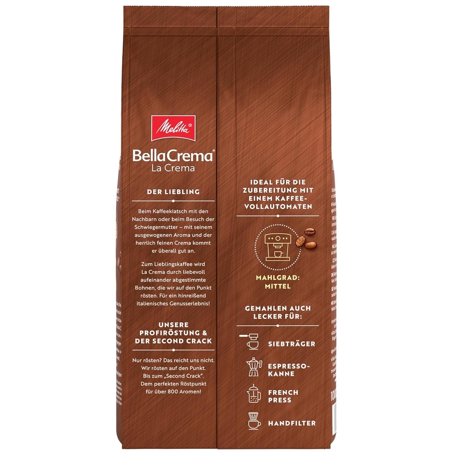3 Melitta BellaCrema La Crema koffiebonen, medium gebrand, elk 1 kg