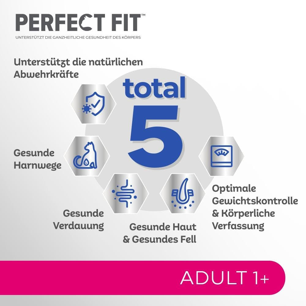 Perfect Fit Adult 1+ selectie natvoer met zalm, diepzeevis, rundvlees en kip, 48 zakjes, 12x85g (4 stuks) - Premium natvoer voor volwassen katten vanaf 1 jaar