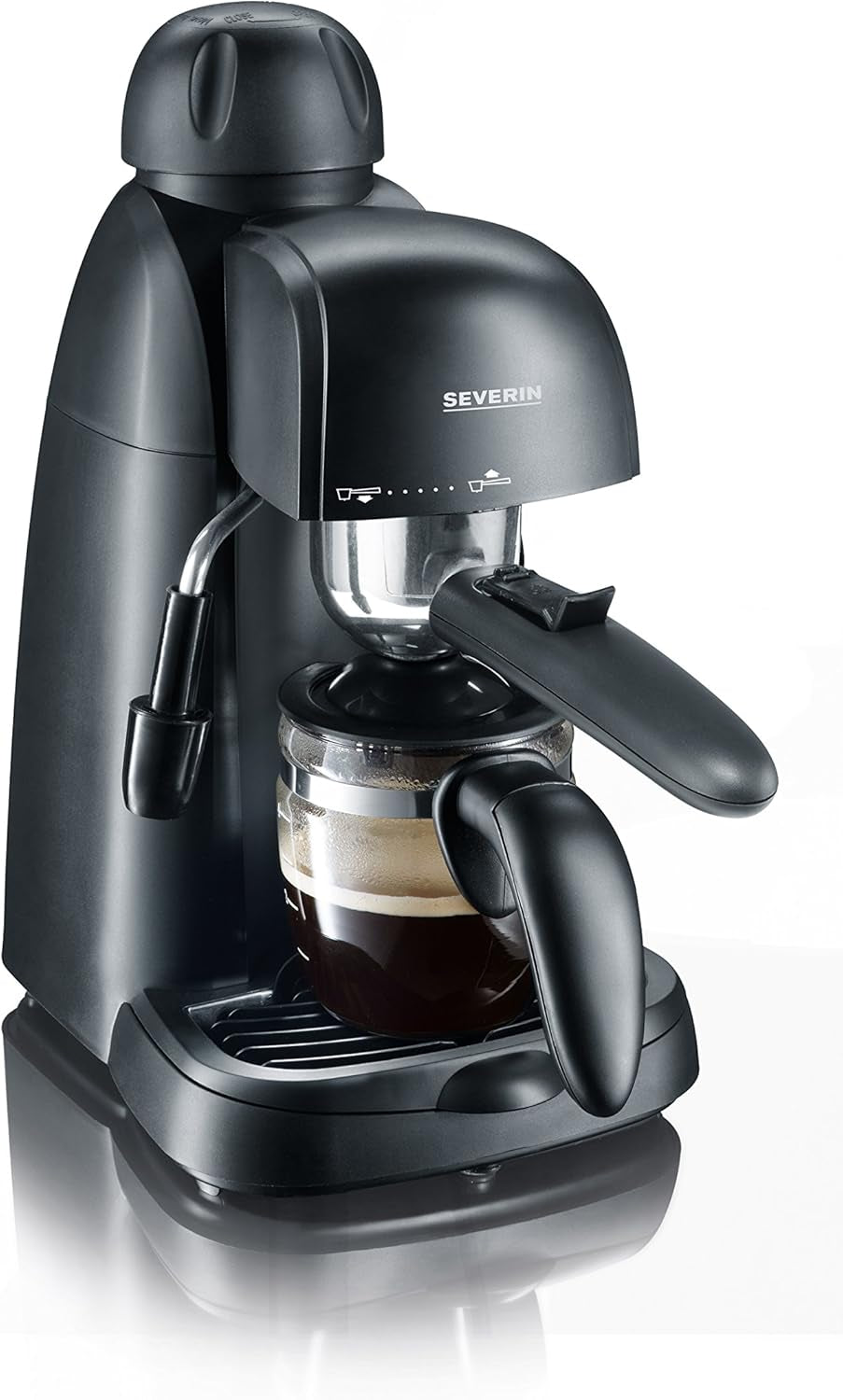 SEVERIN KA 5978 espressomachine (inclusief serveerschaal en maatlepel, maximaal 4 kopjes) zwart, Standaard