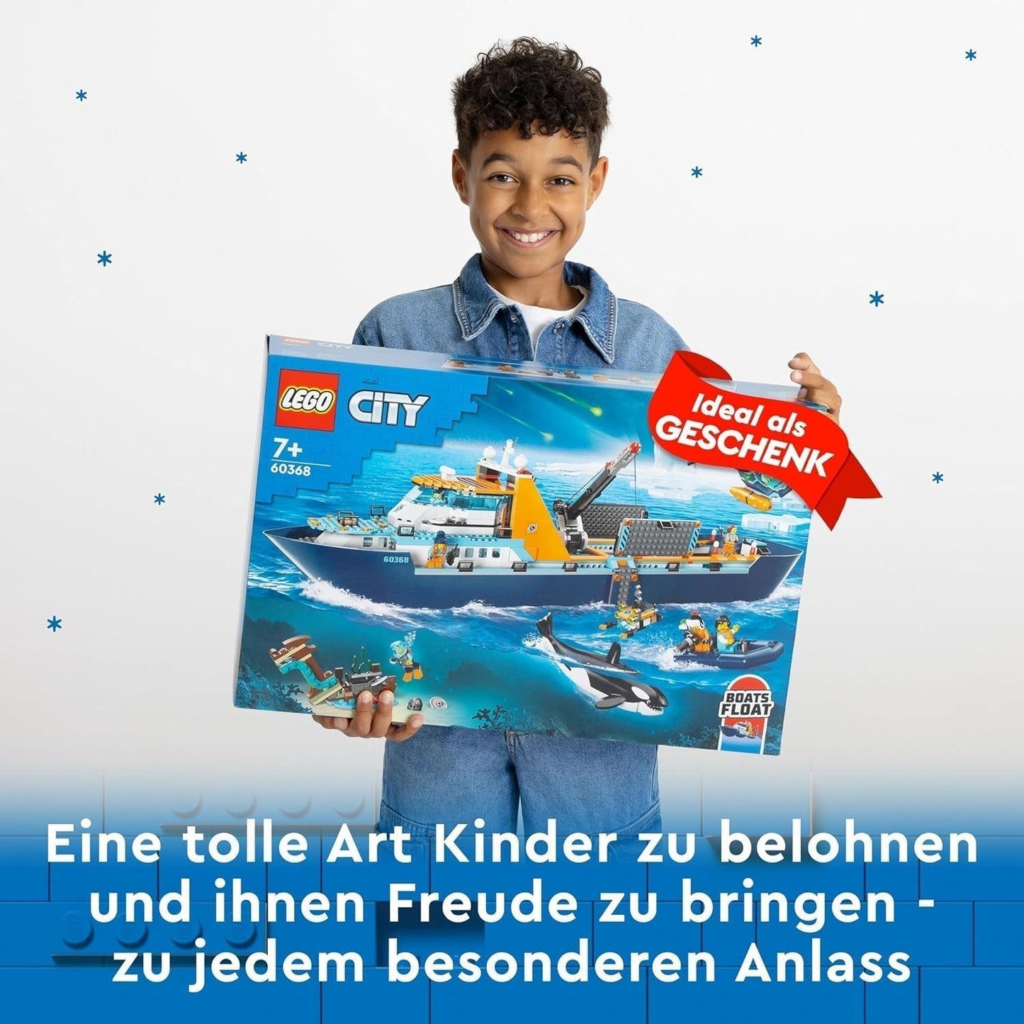 LEGO City Poolonderzoeksschip, grote drijvende speelgoedboot met helikopter, opblaasbare boot, Rov-onderzeeër, Vikingwrak, 7 minifiguren en orkafiguur, cadeau voor kinderen vanaf 7 jaar 60368 Bouwsets Besuche in LEGO-Store