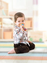 Clementoni - Babymicrofoon, elektronisch muziekspel voor vroege kinderjaren, speelgoed 10-36 maanden, activiteitencentrum met licht en geluid, 17931 Babyspeelgoed Naty Shop