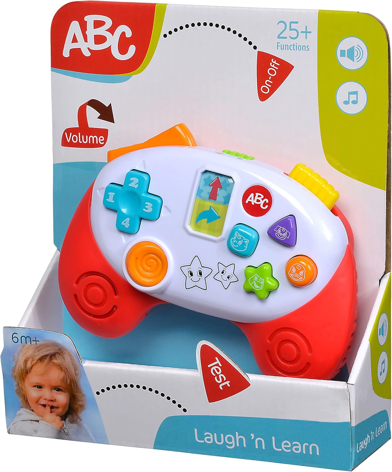 Simba 104010017 - ABC-gamecontroller, babyspeelgoed, dierengeluiden, liedjes, 20+ geluiden, vanaf 12 maanden, motoriek, speelconsole, peuterspeelgoed, speeltelefoon Bebe Toys Naty Shop