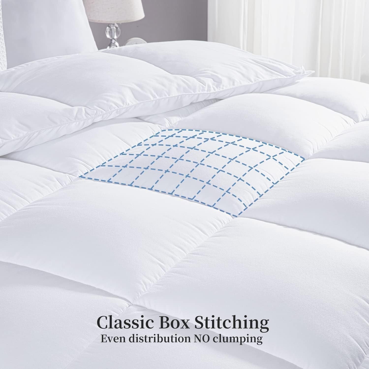 Kingsley Trend alternatief wit donzen dekbed voor alle seizoenen, het hele seizoen, kingsize dekbed (2,6 x 2,3 m), zacht, machinewasbaar dekbedden en quilts Naty Shop