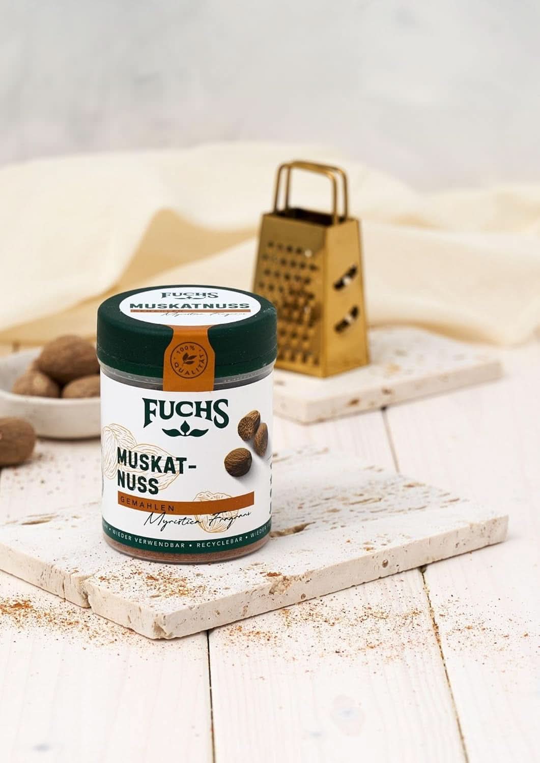 Fuchs Gemalen nootmuskaat, 50 gram Specerijen Naty Shop