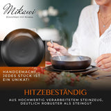 12-delige aardewerk serviesset - Prairie Line - elegant ontwerp in bruin/zwarte tinten, set van 4 dinerborden, 4 dessertborden en 4 dinerborden/Premium collectie