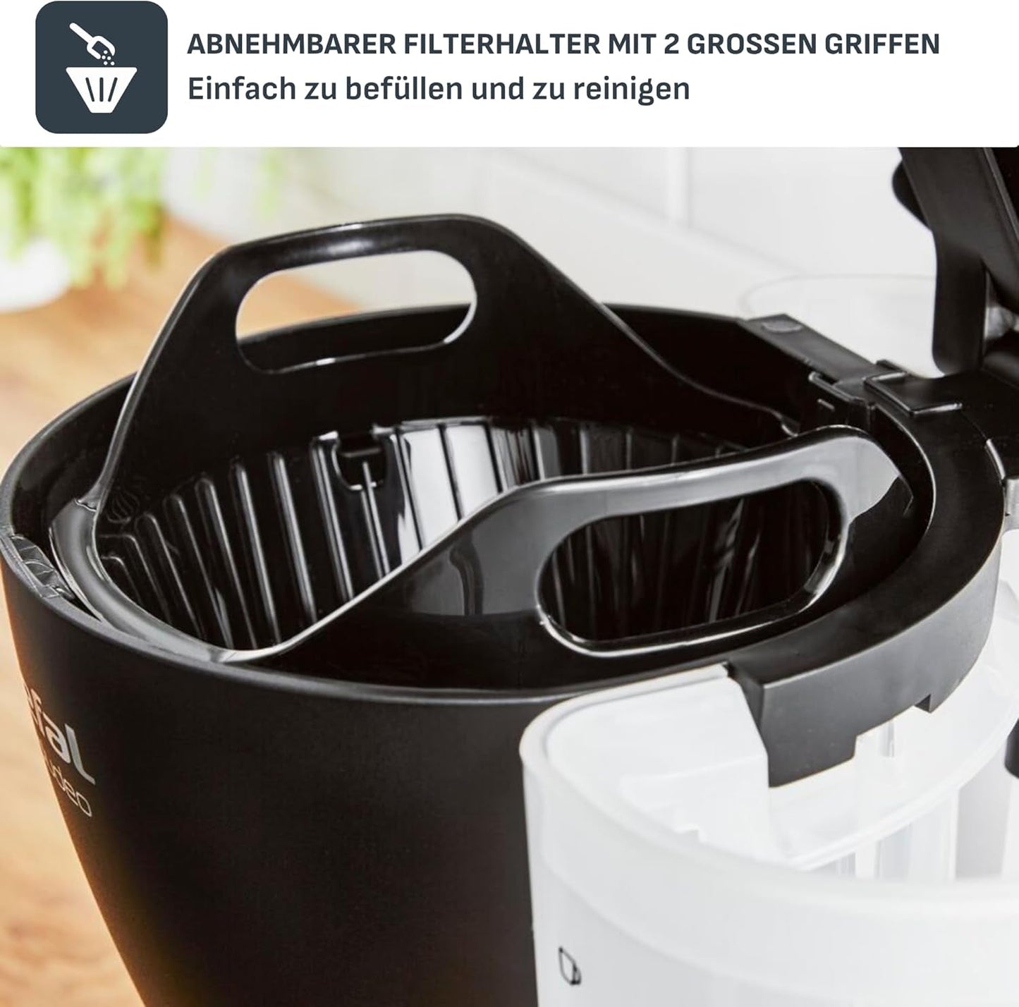 Tefal Incluo Filter-espressomachine, espressomachine Extreem eenvoudig in gebruik, geschikt voor rechts- en linkshandigen, automatische dekselopening, 1,25 l, 10 tot 15 kopjes, CM533811
