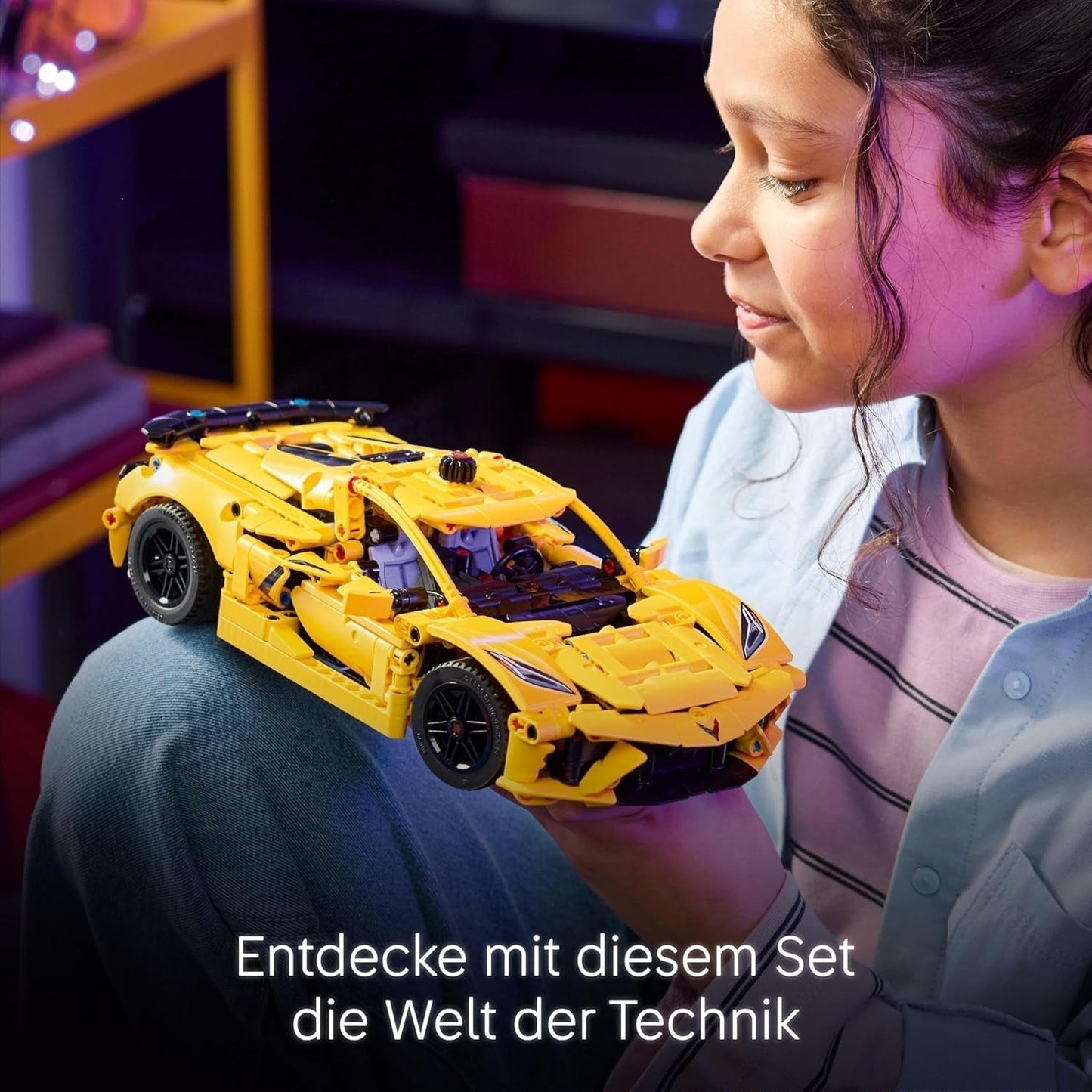 LEGO Technic Chevrolet Corvette Stingray - Bouwspeelgoed om te verzamelen - Speelgoedsportwagen - Automodel - Cadeau voor 9-jarige jongens en meisjes die van speelgoedauto's houden 42205 Bouwsets Besuche in LEGO-Store