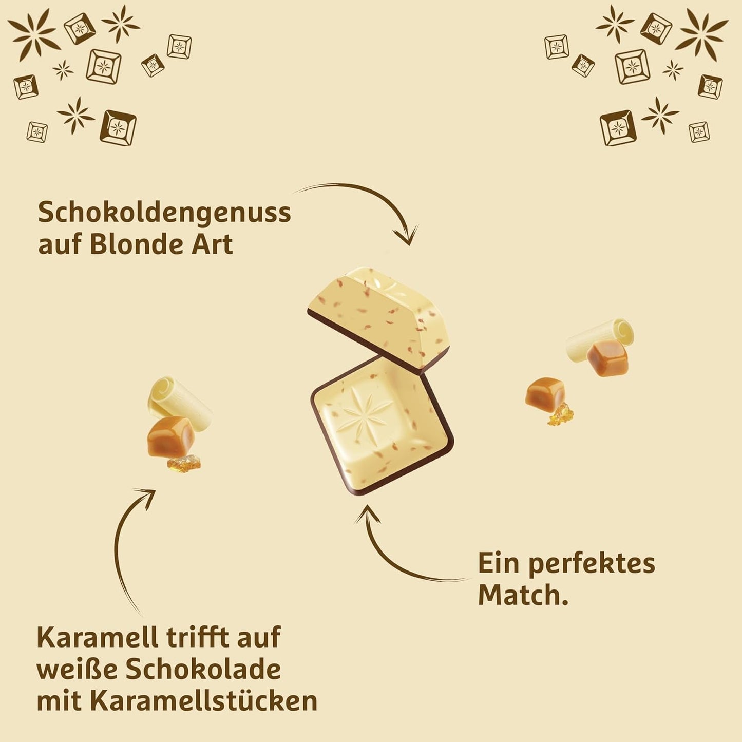 Schotten Blonde Karamel | Karamel met witte chocolade en karamelstukjes | Chocoladereep 100g | Handig geportioneerd