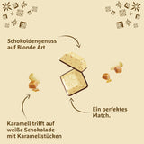 Schotten Blonde Karamel | Karamel met witte chocolade en karamelstukjes | Chocoladereep 100g | Handig geportioneerd