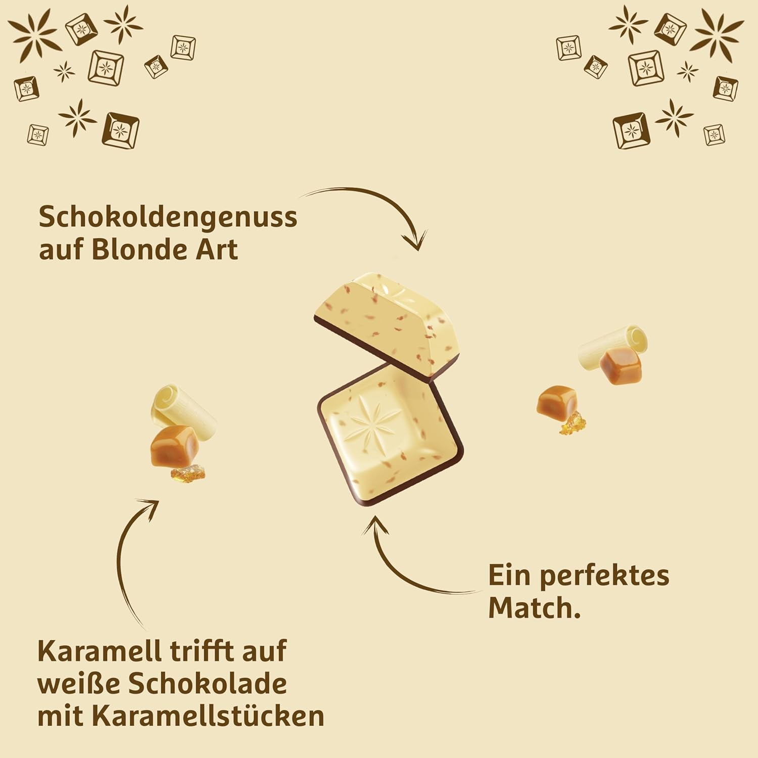 Schotten Blonde Karamel | Karamel met witte chocolade en karamelstukjes | Chocoladereep 100g | Handig geportioneerd