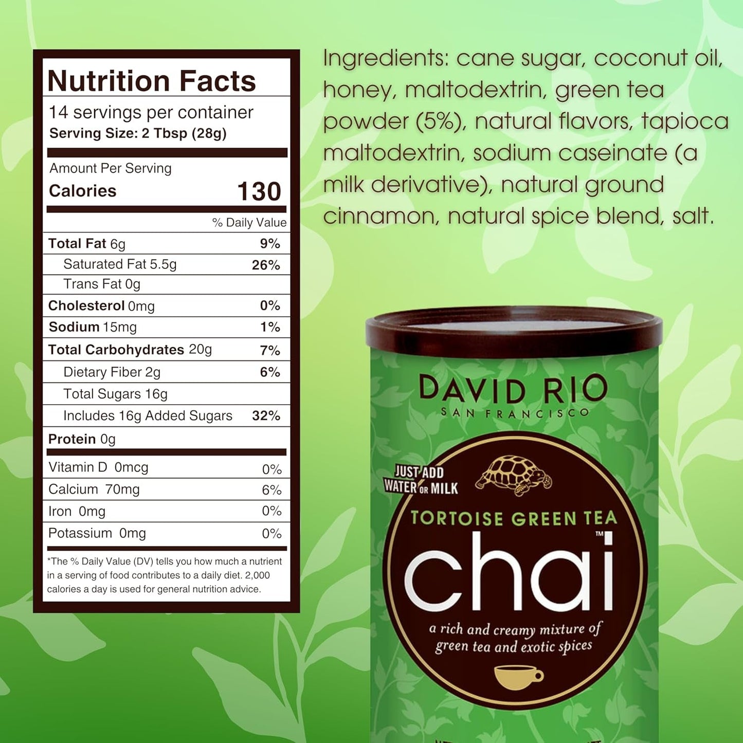 David Rio - Schildpad Groene Chai, doos (1 x 398 g)