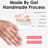 48 stuks korte lijm op nagels 2 stijlen korte vierkante Franse nagels met nagellijm en nagelvijl roze wit ombre nepnagels voor dames