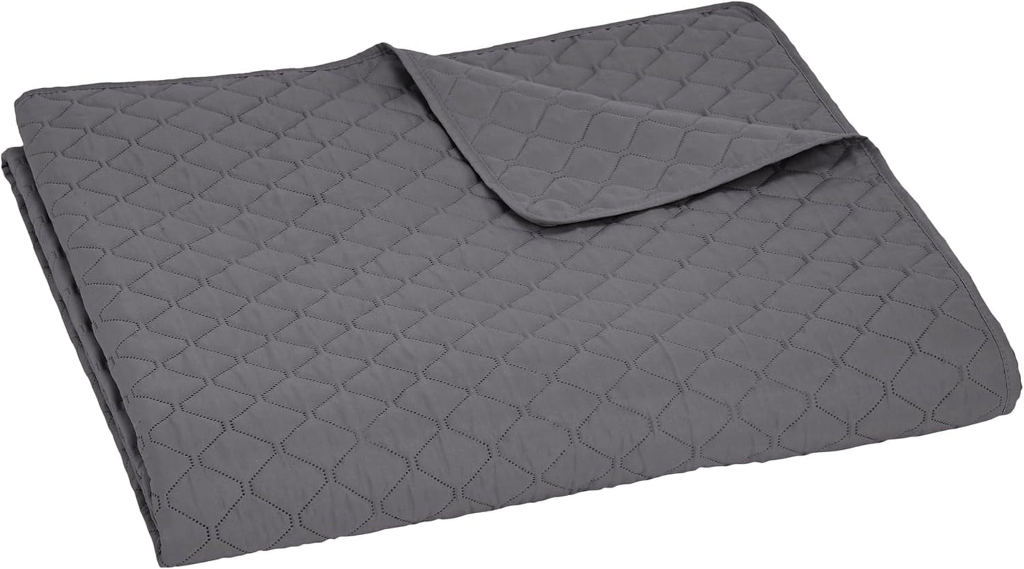Amazon Basics oversized dekbed met reliëf, 170 X 210 cm, donkergrijs ruitpatroon Bedden en dekens Besuche bij Amazon Basics-Store