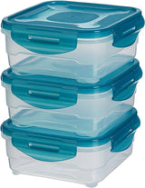 Amazon Basics Vriezercontainers in een set, met deksels, lekvrij, stapelbaar, koelkast/vriezer, BPA-vrij, kunststof, magnetron- en vaatwasmachinebestendig, 3 x 1,2 l, transparant Naty Shop voedselbewaardozen enkel 0,8 liter