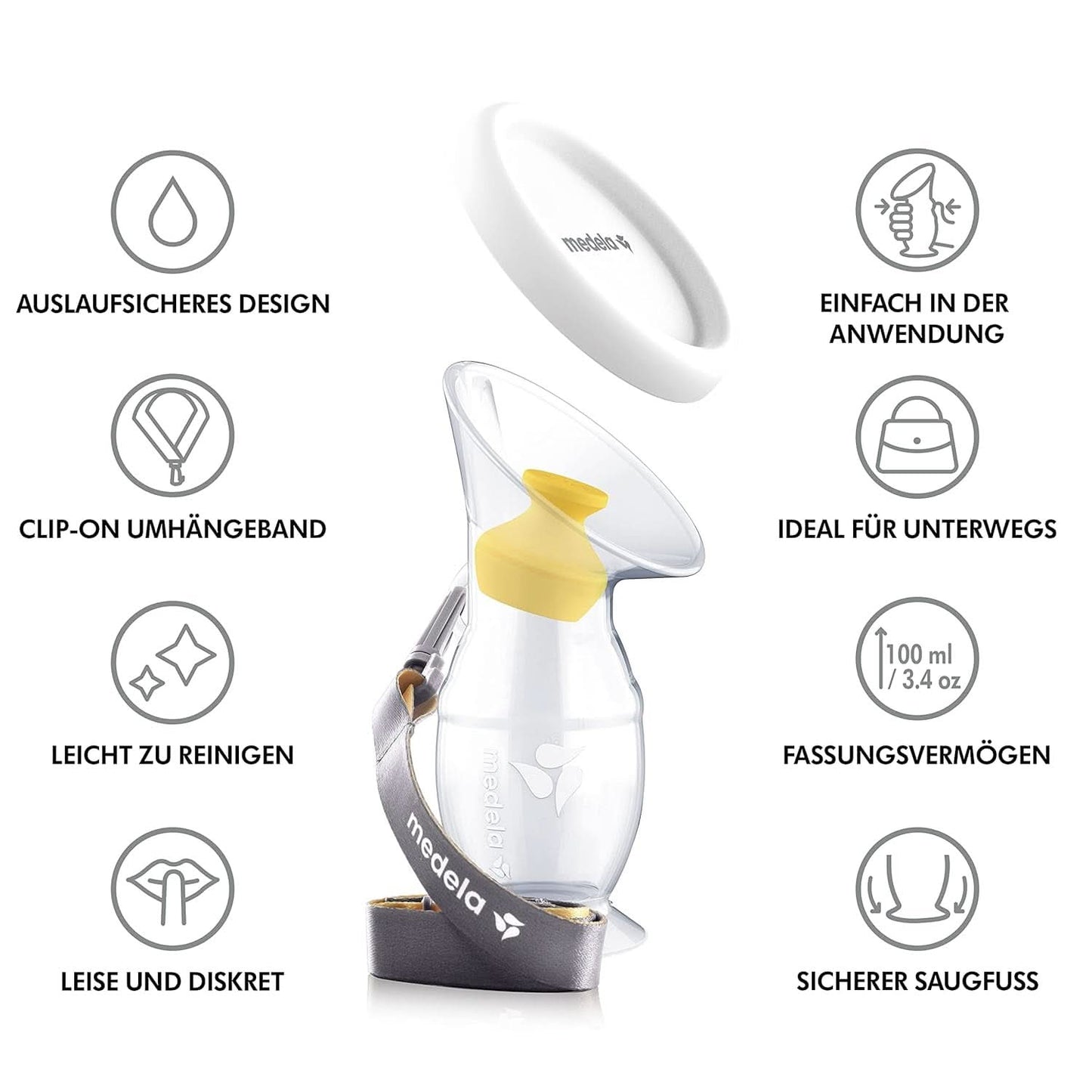 Medela Moedermelkverzamelaar van siliconen Voedings- en borstvoedingsaccessoires Bebe Naty Shop
