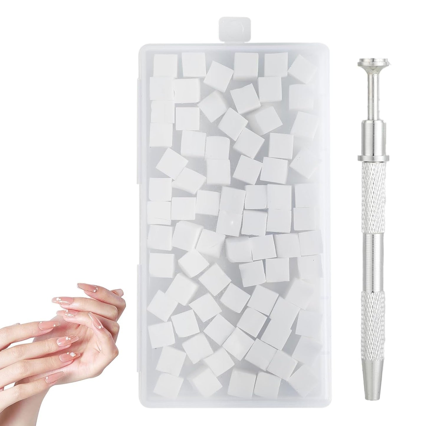 Nägel Selber Machen, Nageldesign-Hilfsmittel, 100 Stück Nail Art Schwämme Mit Metallgreifer, Schwammpinsel & Sponge Brush Applicator voor Gradient Nail Art Designs
