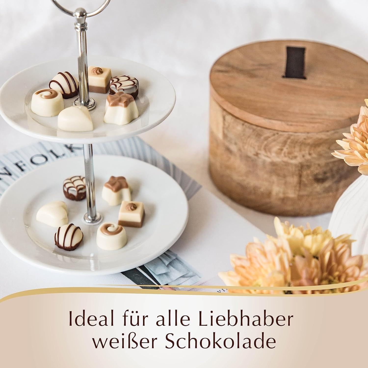 Chocolade - Mini Witte Pralines | 90 gram | Doos met 18 pralines in 6 heerlijke assortimenten | Geschenk van chocolade | Chocoladecadeau (pak van 3)