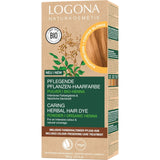 LOGONA Natural Cosmetics Kruiden voedende haarverf, biologisch hennapoeder Veganistische haarverf voor intense kleur en glans, kruidenhaarverf in koperblond (blond), 1 x 100 g Naty Shop koperblonde haarverf 100 g (1 verpakking)