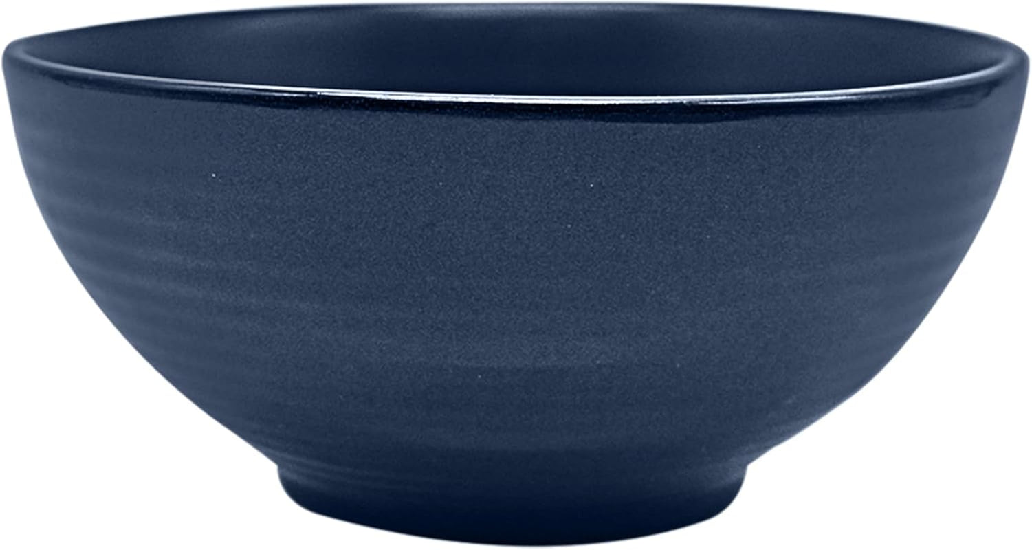 ECHTWERK "Alicia" 16-delige vintage combinatieserviesset modern design voor 4 personen Elegante donkerblauwe steengoedserviesset met 4 borden 4 zijborden 4 kommen 4 theekopjes