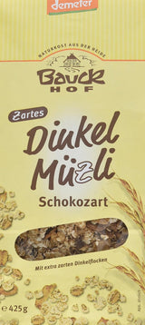 Bauck HOF Dinkelmüsli Schokozart, 425G (1e verpakking) Granen Naty Shop 850 G (1e verpakking)