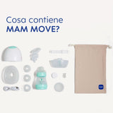 MAM Move Draagbare borstkolf met 3 gebruiksmodi en 5 intensiteitsniveaus, huidzachte siliconen behuizing, verstelbaar in 4 maten Accessoires Voeding en borstvoeding Bebe Naty Shop