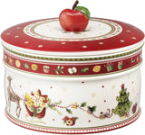 Villeroy & Boch - Winter Bakery Delight kleine opbergdoos, keramische kerstkoekjesdoos, kerstdoos, koekjesdoos, koekjesdoos, keramische doos met deksel, snoepopslag, premium porseleinen voedselbewaardozen Naty Shop L