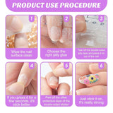 240 stuks nagellijmpads, kunstnagelkleefvel, 10 vellen transparant ademend superkleverige dubbelzijdige stickers (geljelly) voor manicure en kunstnagels, inclusief manicureset