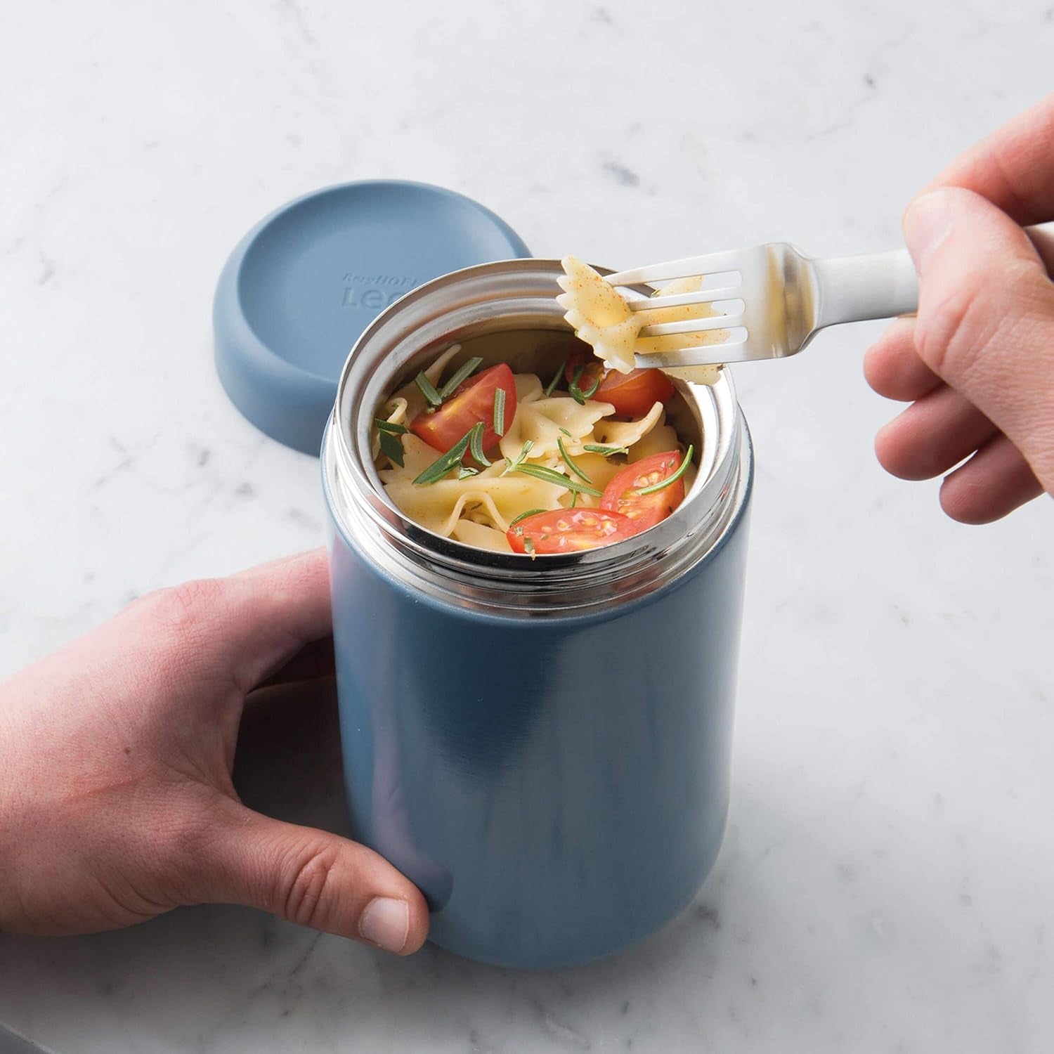 BergHoff isotherme voedselcontainer 0,75 l (thermische container, houdt eten + drinken tot 6 uur warm of koud, gemaakt van roestvrij staal, hittebehoudcontainer, vaatwasmachinebestendig) 3950134 Voedselbewaardozen Naty Shop