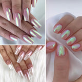 Chrome Nagelpoeder Aurora Ice Shimmer Chroom Pigment Poeder 4PCS Chroom Poeder Nägel Nail Art Nageldesign