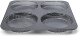 Hamburgerbrötchen, Perforiert, Antihaftbeschichte, 4 Runde Mulden Mit Je 12 Cm, Pfannengröße 28 X 28 Cm, 2.5 Cm Tief, Mittelgroß, Schwarz Vormen en bakplaten Naty Shop