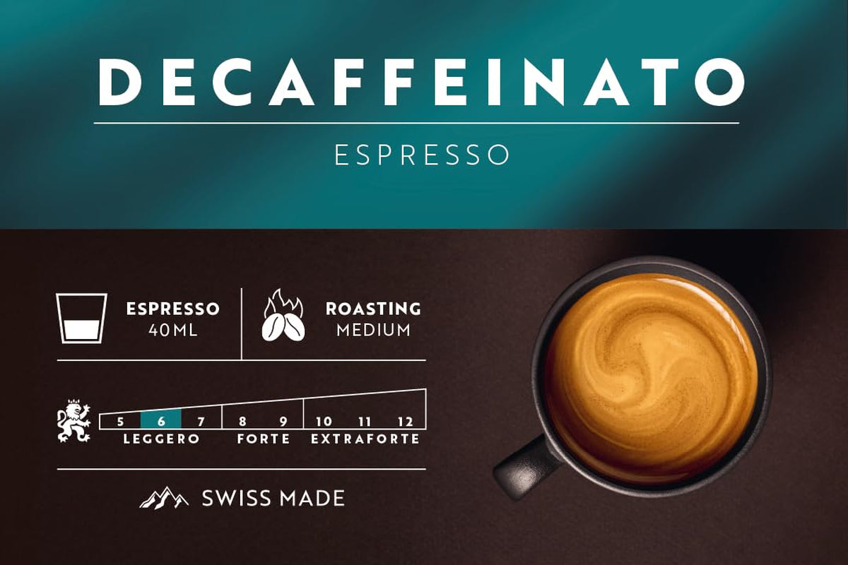 Café Royal Espresso Decaffeinato – Nespresso®-compatibele koffiecapsules, 100% Arabica, Intensität 6/12, Rainforest Alliance, cafeïnevrij, 36 capsules