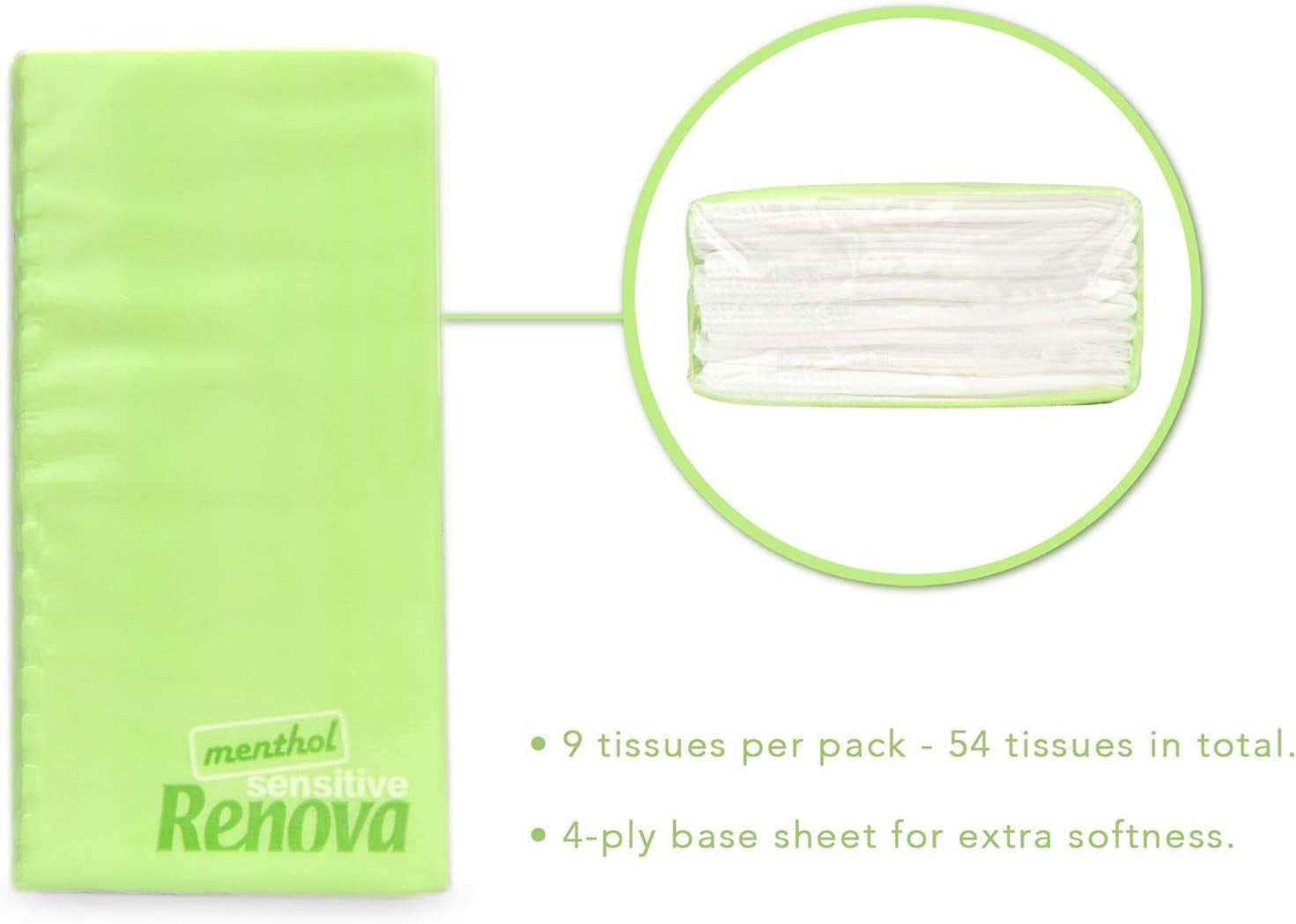 Zakdoekjes Renova SENSITIVE MENTHOL 6-pack Normaal Wit 1 stuk (pak van 6)