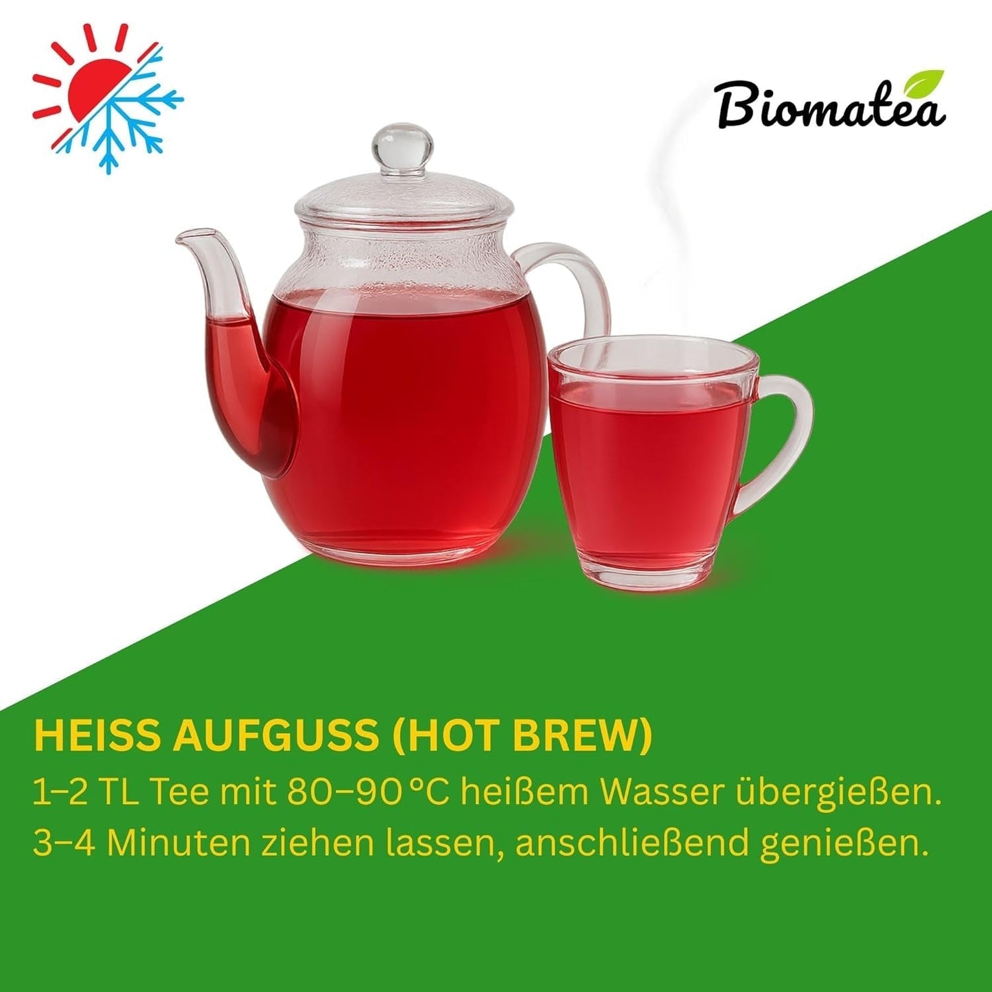 Vruchtenthee – 100 g Gearomatiseerde fruitmix met appel, hibiscus en kaneel – Ritssluitingszakje, ca. 25 kopjes – zonder toevoegingen, verpakt in Duitsland
