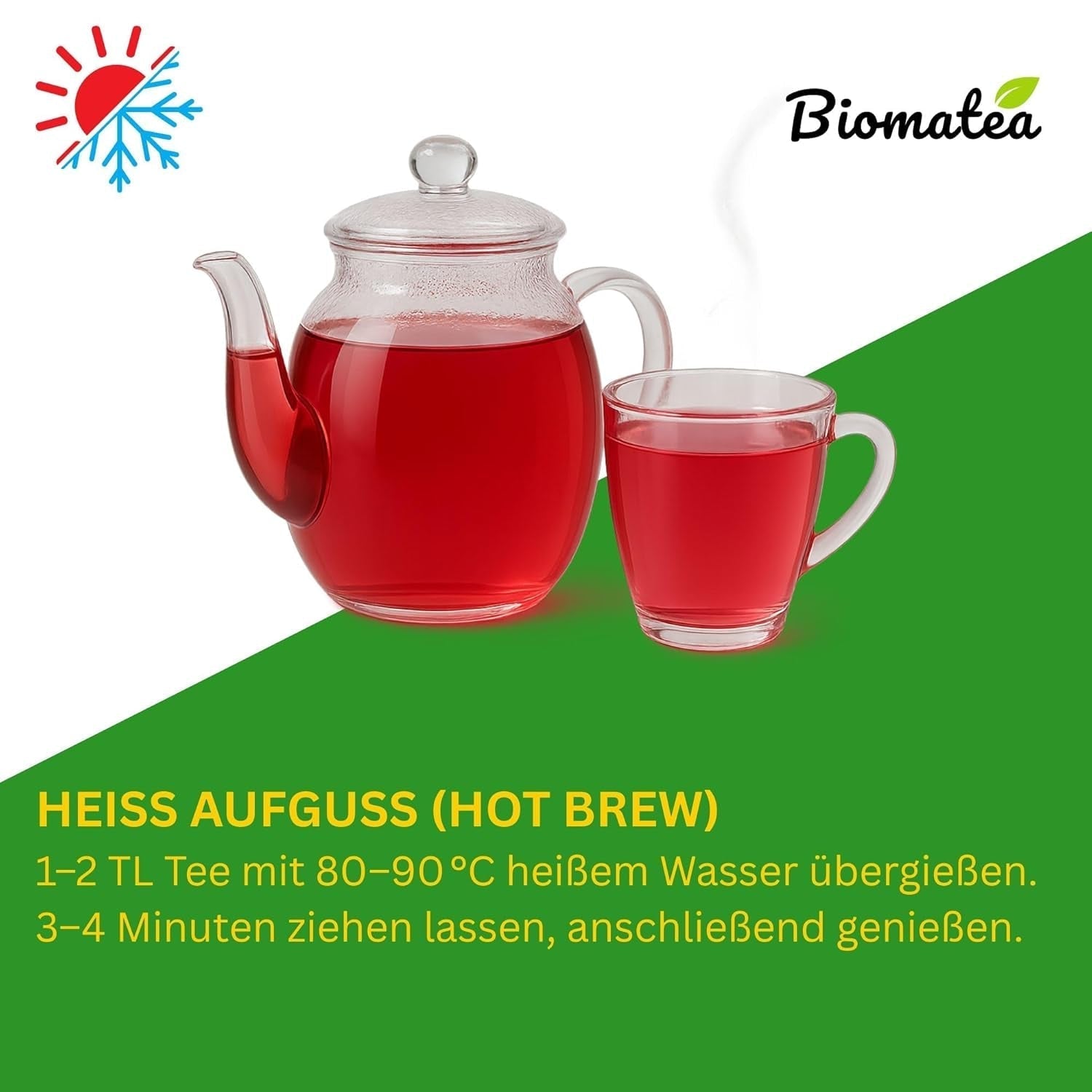 Vruchtenthee – 100 g Gearomatiseerde fruitmix met appel, hibiscus en kaneel – Ritssluitingszakje, ca. 25 kopjes – zonder toevoegingen, verpakt in Duitsland