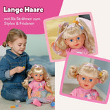 BABY born Carla - pop 43 cm - hoge kwaliteit blond haar met lokken - geen batterijen nodig - geschikt voor kinderen vanaf 4 jaar - inclusief 7 accessoires, roze