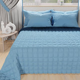 PETTI Artigiani Italiani - Eenpersoonsbedovertrek, dubbelzijdige sprei, verensprei, nachtblauw, wit, 100% Made in Italy