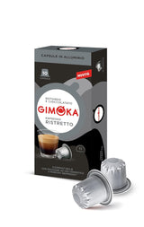 Gimoka Kaffeekapseln Espresso Ristretto, Intensität 11/13-100 Kapsel aus Aluminium - Compatibel met Nespresso* Haushalts-Espressomaschinen - 100 Stück (10 x 10 Getränke) - Hergestellt in Italien