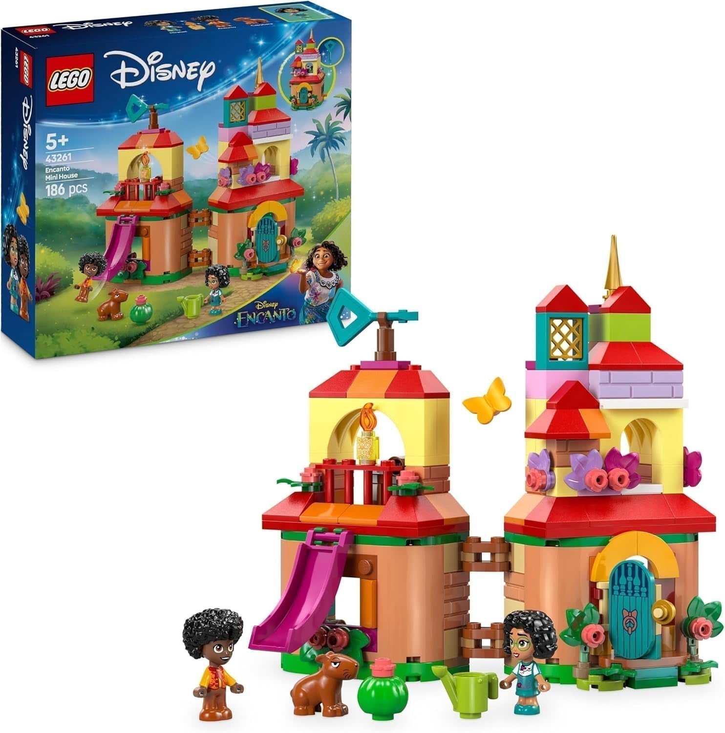 LEGO Ç€ Disney Encanto Mini House, bouwspeelgoed voor meisjes vanaf 5 jaar, fantasiespeelgoed en bouwset met Mirabel en Antonio Mini Dolls, een Capibara figuur en sleutel 43261 Bouwsets Besuche den LEGO-Store Standaard titel