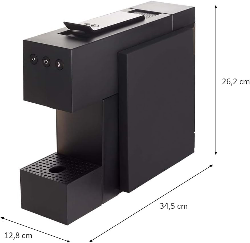 Espressomachine met K-FEE SQUARE capsules voor koffie, thee en cacao | Compacte espresso | Snelle verwarming | Watertank van 0,8 l | 19 maten | Pianozwart