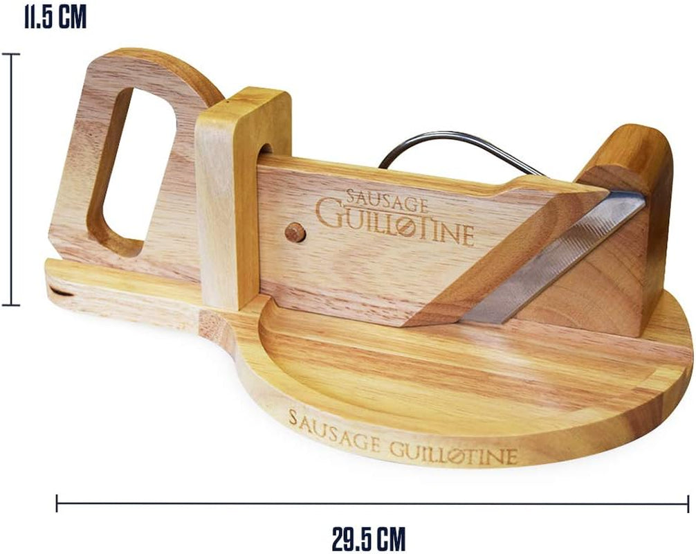 Traditionele worstsnijder - Worstguillotine - 30 X 19 X 12 Cm - Massief houten versnipperaars en snijmachines Naty Shop