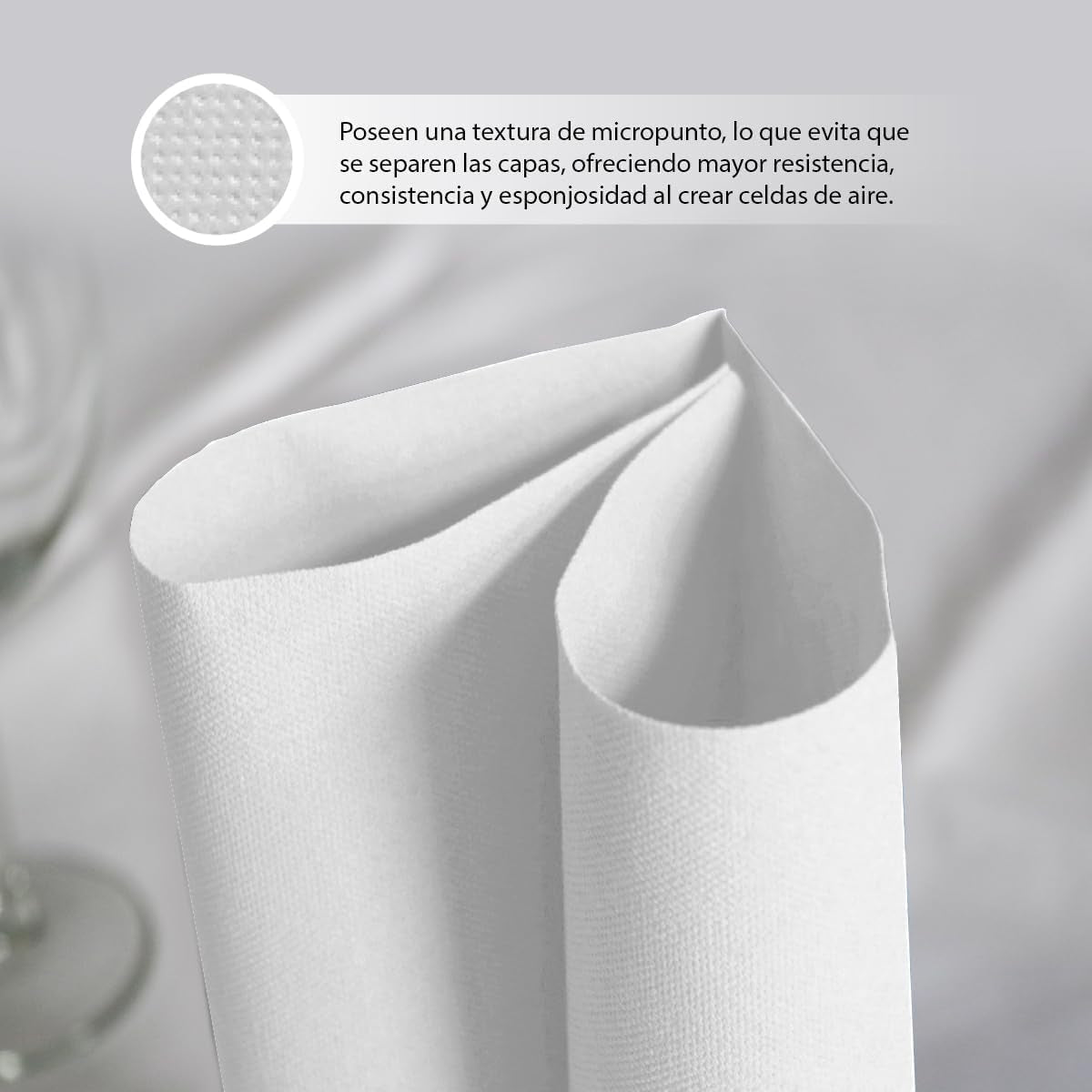 300 stuks witte cocktailpapieren servetten + roestvrijstalen servethouder microdottextuur dik absorberend 10 x 10 cm samengevouwen