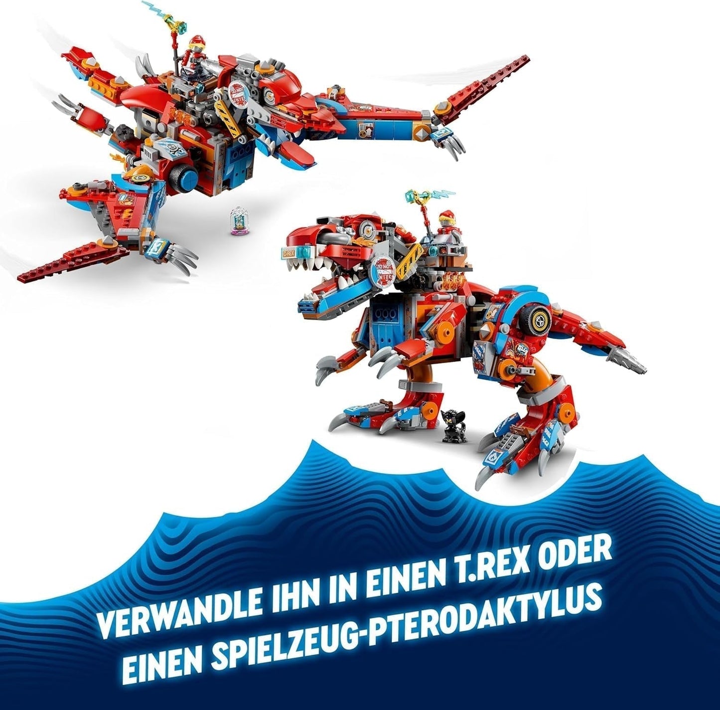 LEGO Dreamzzz 2-in-1 Coopers Dino-Mech C-Rex speelgoed Pterodactyl T.Rex actiefiguur voor jongens en meisjes Creatief speelgoedavonturenset Cadeau voor kinderen vanaf 9 jaar 71484 Bouwsets Beuche in LEGO-Store