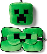 Puckator Relaxeazzz Minecraft Creeper Pluche Reiskussen en Oogmasker Hoofdsteun Slaapkussen Nekkussen Reiskussen Slaapmasker Kinderen en volwassenen voor reizen Auto Treinaccessoires Vliegtuigreiskussens Naty Shop Standaardtitel