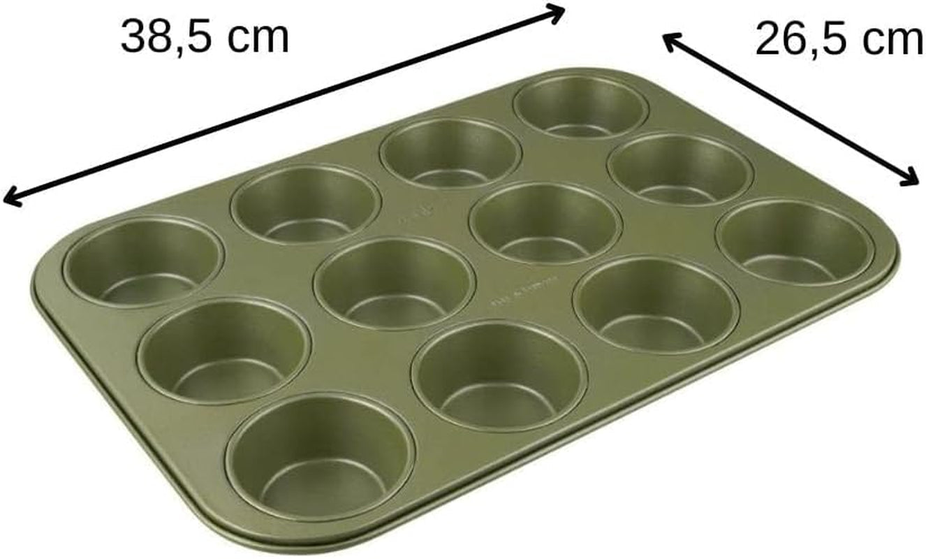 Zenker Muffinform Für 12 Stück – Ressourcenschonende Und Klimaneutrale Backform Für Muffins Und Cupcakes – 12Er Muffinblech Mit Veganer Antihaftbeschichtung Vormen en bakplaten voor het bakken Naty Shop