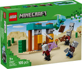 LEGO Minecraft The Illager Desert Patrol videogameset voor kinderen, buitenpost minispeelgoed en drie minifiguren, waaronder Plunderer, Dienaar en Cactus Knight 21267 Bouwsets