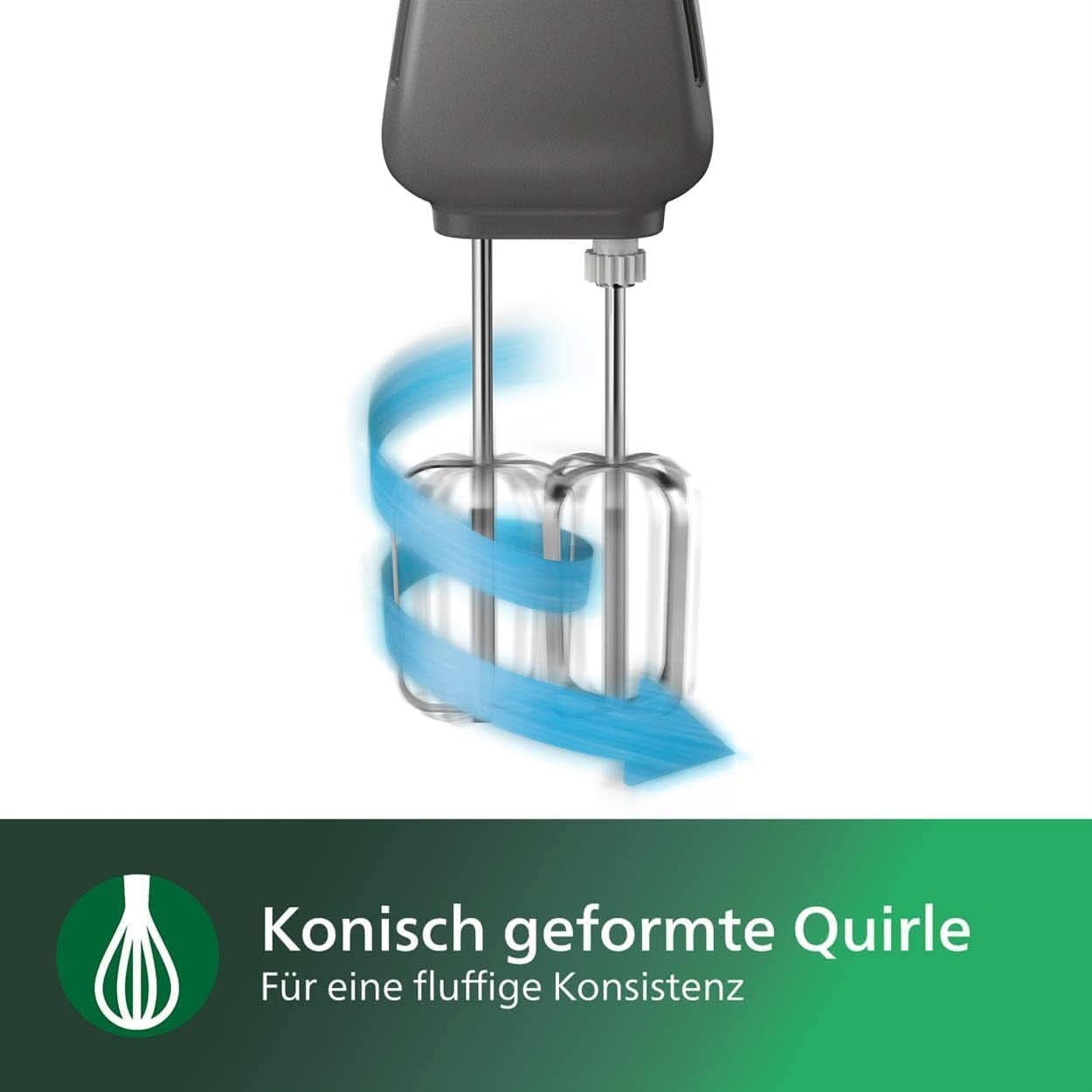Philips Handmixer, 450 W, 5 Geschwindigkeiten plus Turbo, Weiß/Grau (HR3741/00) Keuken Naty Shop