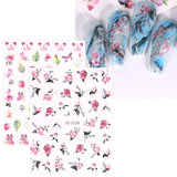 JMEOWIO Nagelsticker Frühling Blume 12 Blatt Nail Art Sticker Selbstklebend Nagelaufkleber Blätter Decoratie Nageldesign Zubehör