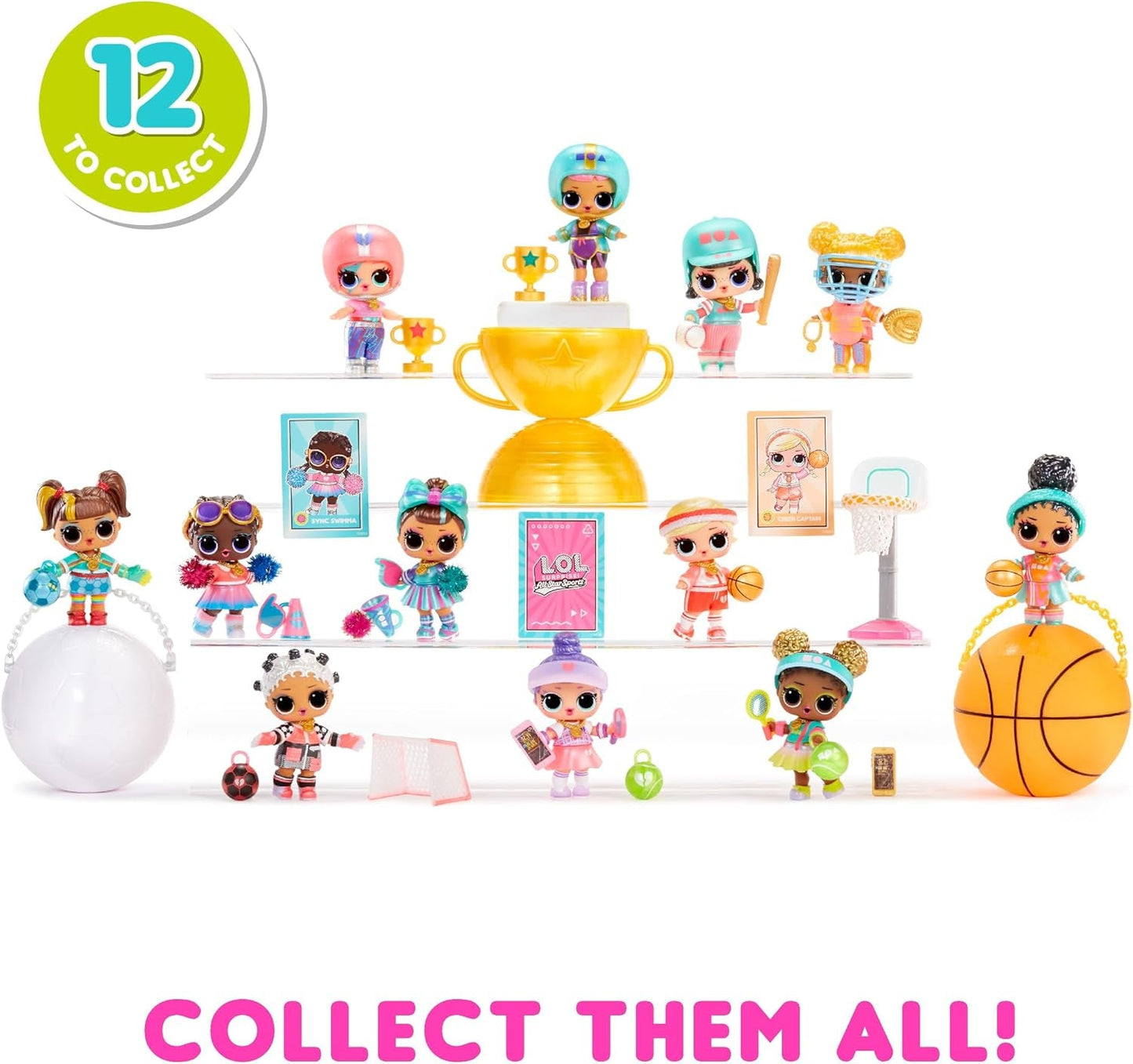 LOL Verrassing! All-Star Sports Vault Tots-collectie - Inclusief 1 pop, gepantserde verpakking, 12 verzamelpoppen, 8 accessoires voor het uitpakken, ideaal voor kinderen vanaf 4 jaar, Roze