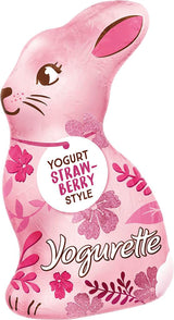 Paashaas met Yoghurt 75g – Chocoladehaas voor Pasen – Witte chocolade met yoghurt en fruitige aardbeienchips – Chocoladehaas voor Pasen en Paasmandje – Chocoladegeschenk – Paasgeschenk