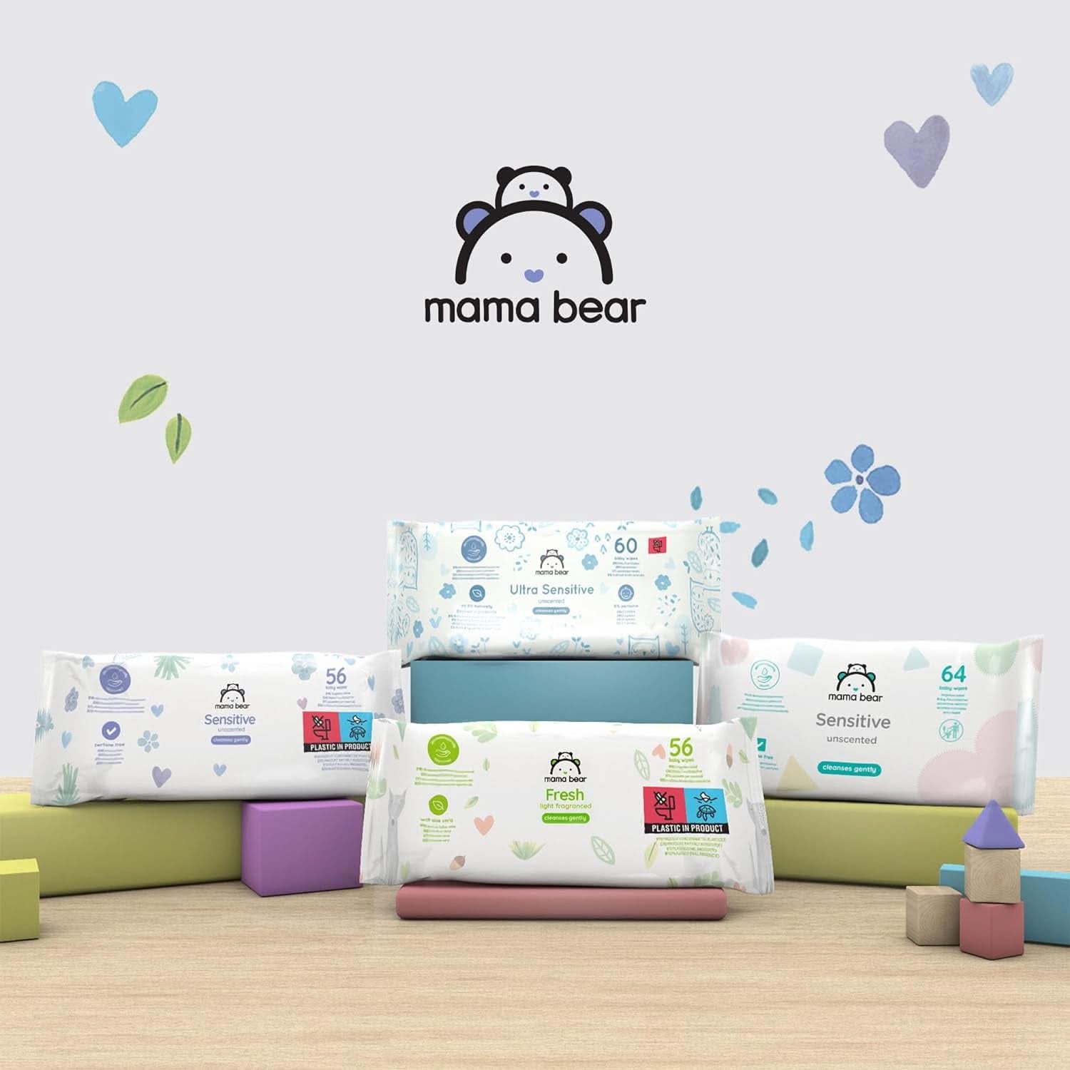 Naty Shop Mama Bear Sensitive Babydoekjes Ongeparfumeerd